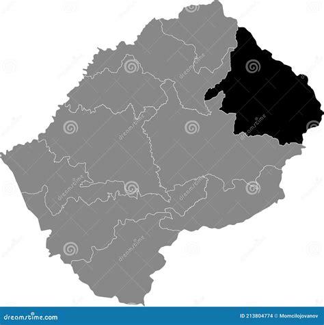 Location Map of the Mokhotlong District of Lesotho Stock Vector ...