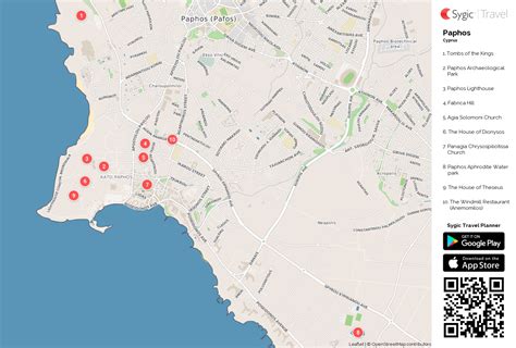 Paphos Printable Tourist Map | Sygic Travel