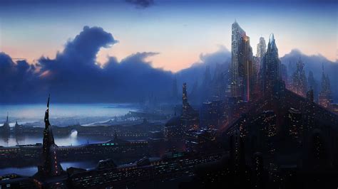 Movie scene wallpaper, fantasy art, futuristic, cityscape, science fiction HD wallpaper ...