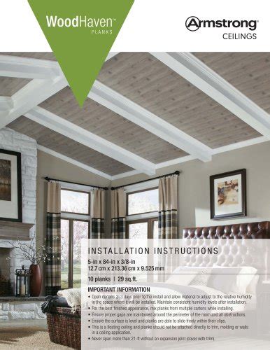 Armstrong Woodhaven Ceiling Planks Installation Instructions | Shelly ...