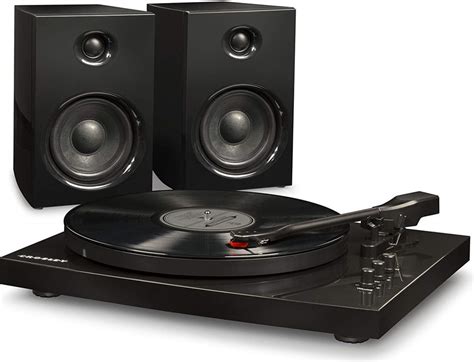 Crosley T100 Black Turntable & Speaker Bundle | Turntables | Free shipping over £20 | HMV Store