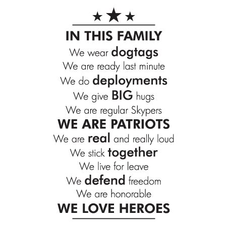 Military In This Family Wall Quotes™ Decal | WallQuotes.com