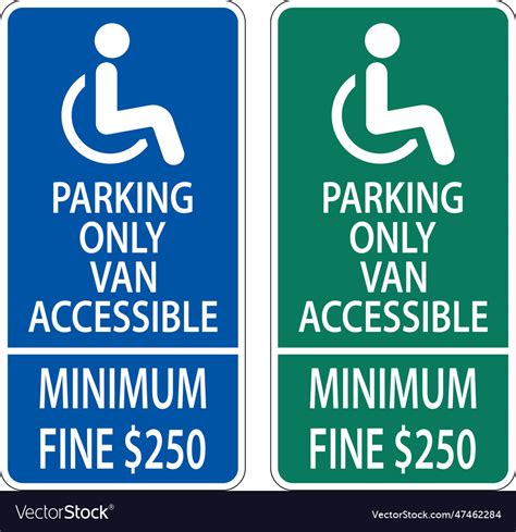 Handicap parking van accessible sign on white Vector Image