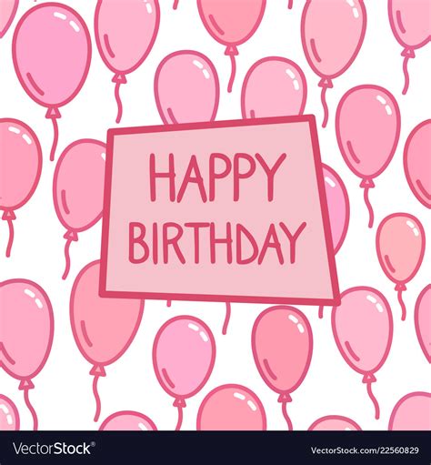 Happy birthday sign on pink balloon background Vector Image