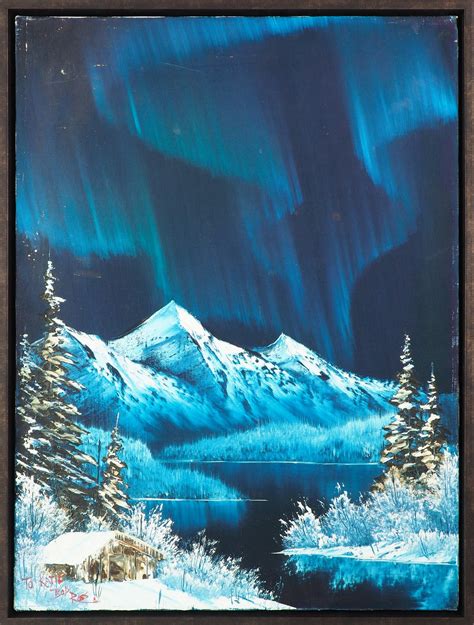 Bob Ross Signed Original Northern Lights Painting | modernartifact