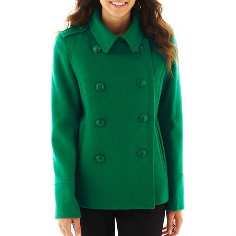 jcpenney - jcp™ Wool-Blend Pea Coat - jcpenney | Coat, Clothes, Peacoat