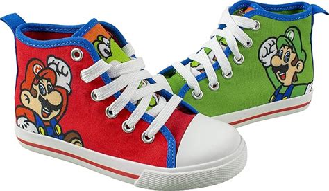 Super Mario Brothers Mario Luigi Kids Shoe, Nintendo Hi Top Sneaker ...