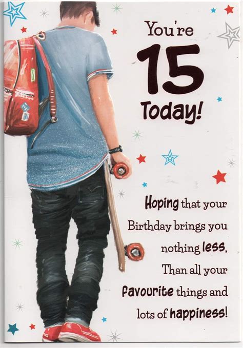 Birthday Card for Fifteen (15) Year Old Boy - Free 1st Class Post (UK): Amazon.co.uk: Office ...