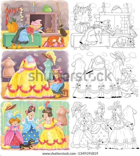 Cinderella Fairy Tale Set Cinderella Illustrations Stock Illustration 1349195819 | Shutterstock