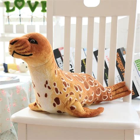 Big 1pcs 65cm / 105cm 3D Simulation Seals Plush Toy Stuffed Seal Doll Home Decor Baby Pillow ...