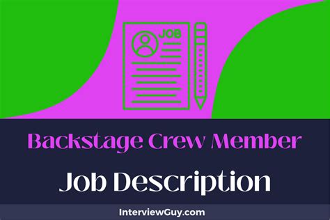 Backstage Crew Member Job Description [Updated for 2024]