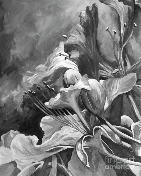 Poinciana detail Greyscale Painting by John Clark | Fine Art America