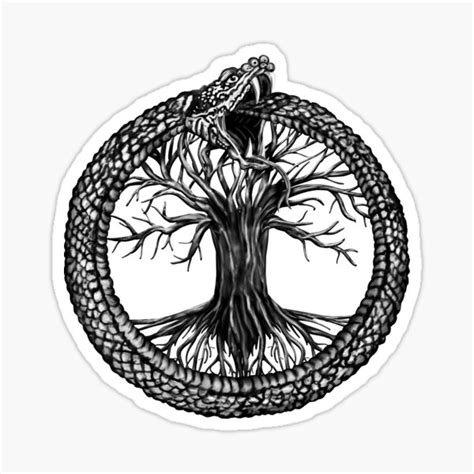 "Ouroboros with Tree of Life" Sticker for Sale by Nartissima | Redbubble