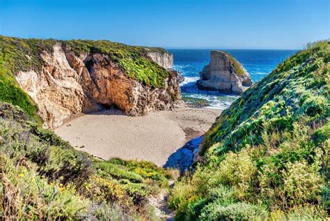 Shark Fin Cove AKA Shark Tooth Beach Stock Photo - Image of coast, remote: 237472332