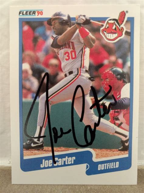 Autographed Joe Carter Cleveland Indians Card | Cards, Autograph ...