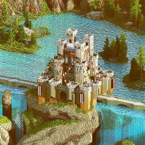 waterfall castle : r/Minecraftbuilds