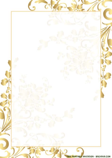 (FREE Printable) – Gold Lace Invitation Templates For Any Occasions ...