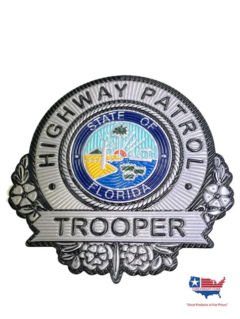 FLORIDA HIGHWAY PATROL FL FLEX TROOPER BADGE SILVER