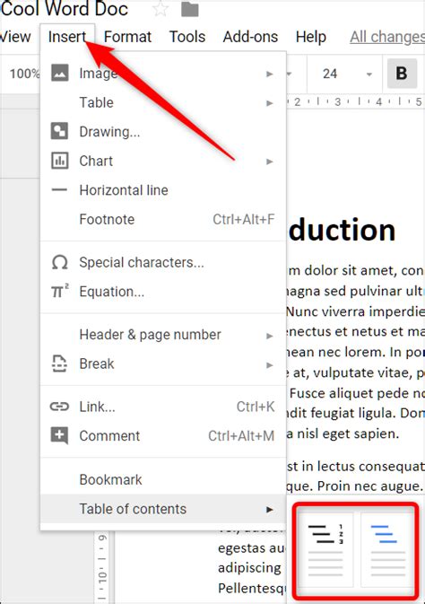 How to Create a Table of Contents in Google Docs