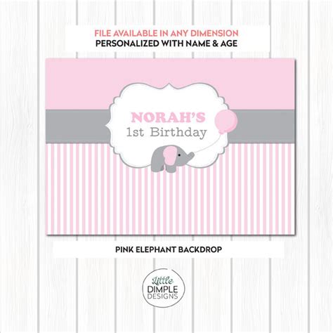 Pink Elephant Baby Shower Banner | Little Dimple Designs