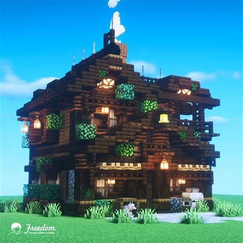 Minecraft Dark oak house tutorial