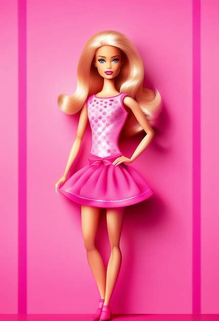 Premium AI Image | Barbie doll cute blond girl outfit pink wallpaper background design