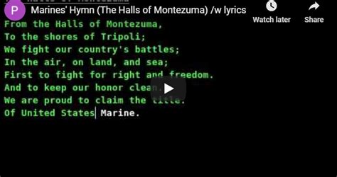 Marine Corps Hymn w/ Lyrics