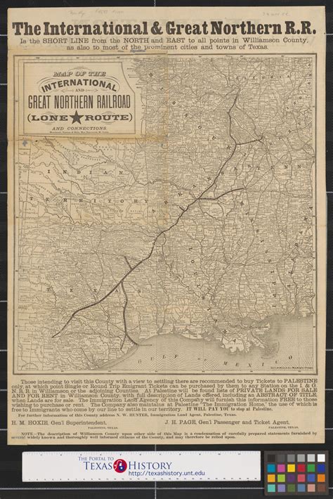 Map of the International and Great Northern Railroad: (Lone [Star] Route) and connections. - The ...