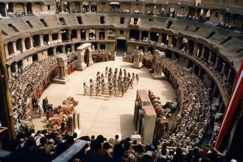 Premium AI Image | Gladiator battle in the colosseum with spectators ...