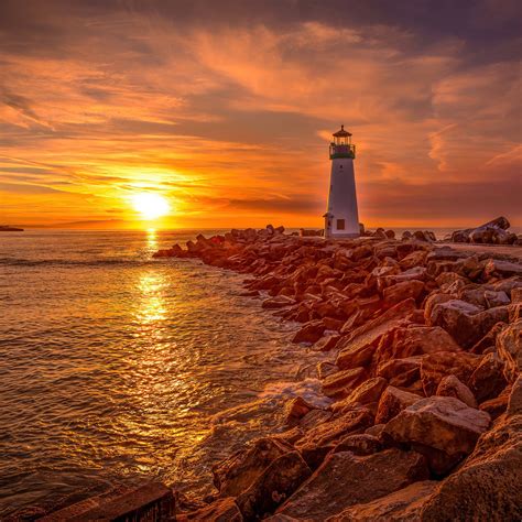 lighthouse sunrise and sunset 4k iPad Pro Wallpapers Free Download