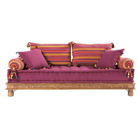 2/3 seater cotton Indian day bed, multicoloured | Maisons du Monde