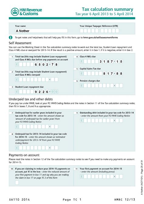 Hmrc Self Assessment Form Employment - Employment Form