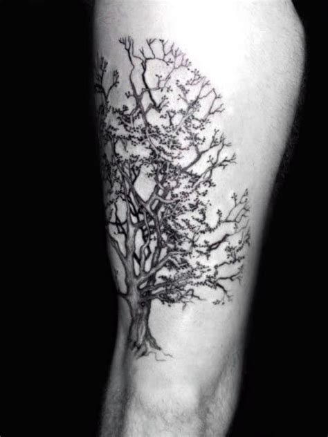 50 Oak Tree Tattoo Designs For Men - Leaves And Acorns