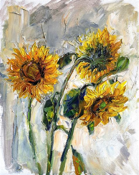 Sunflowers Original Oil Painting Still Life Yellow Sunflower - Etsy UK