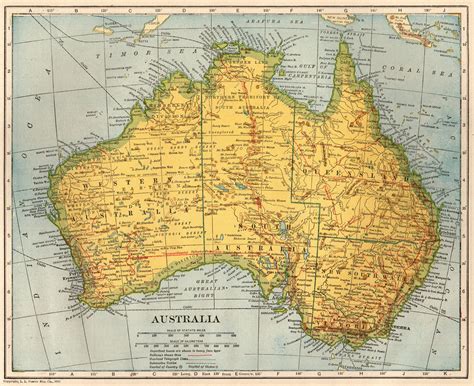 1923 Antique AUSTRALIA Map of Australia Vintage 1900s Map Travel ...