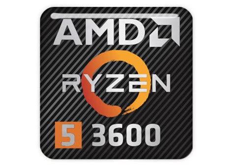 AMD Ryzen 5 3600 1"x1" Chrome Effect Domed Case Badge / Sticker Logo ...