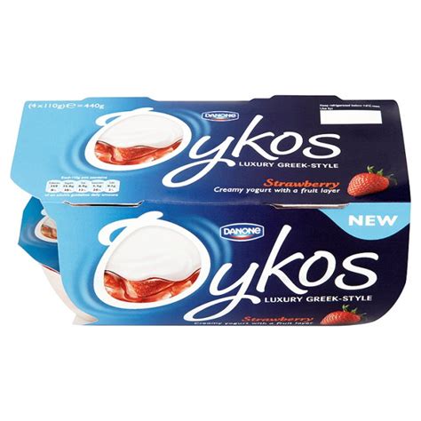 Ocado: Oykos Greek Style Yogurt Strawberry 4 x 110g(Product Information)