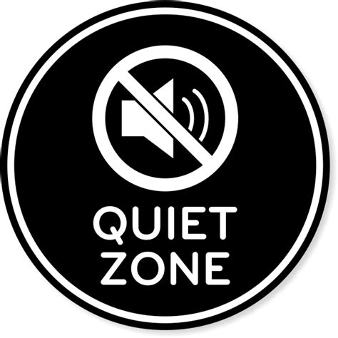 6" Round Quiet Zone Engraved Plastic Sign - CustomSigns.com