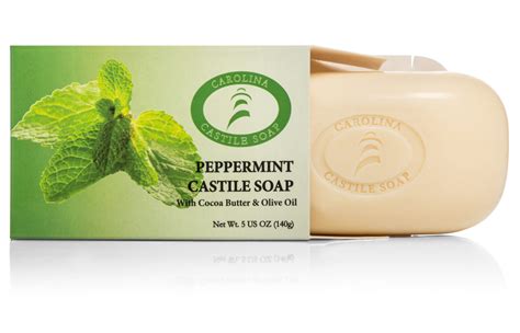 Castile Bar Soap - Peppermint - 6 Bars - Carolina Castile Soap