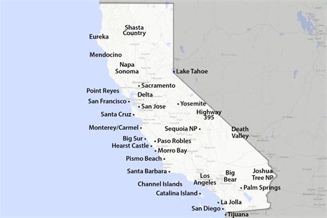 California - Maps for Visitors and Travelers