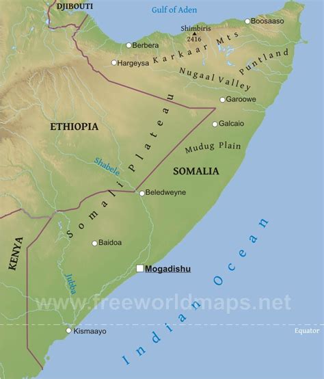 Somalia Physical Map