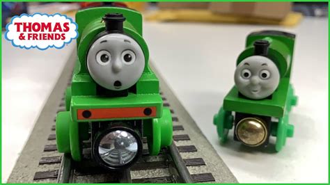 Thomas Wooden Railway Percy on O Scale track??? - YouTube