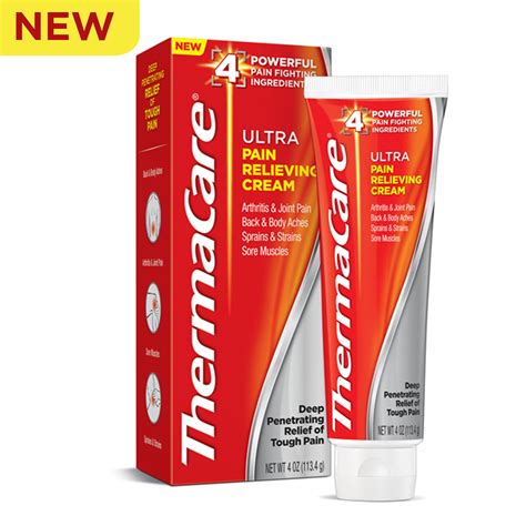 ThermaCare Ultra Pain Relieving Cream, Fast and Effective Solution To Relieve Sore Muscles, Body ...