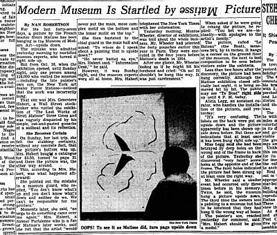 MoMA Hung Matisse Gouache Painting Upside Down for 47 Days