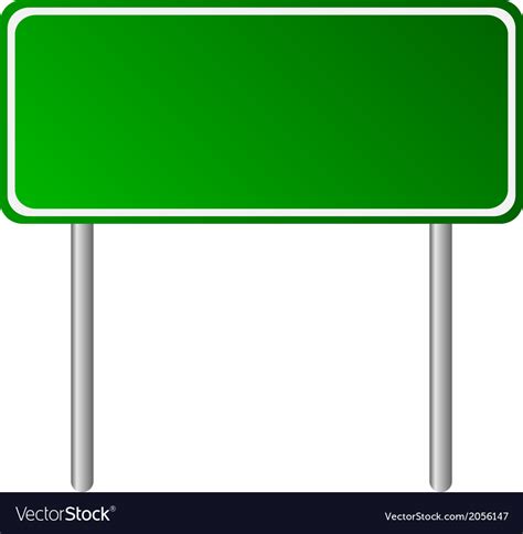 Blank green road sign Royalty Free Vector Image