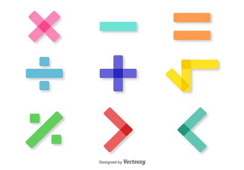 Vector Colorful Math Symbols Set - Download Free Vector Art, Stock Graphics & Images