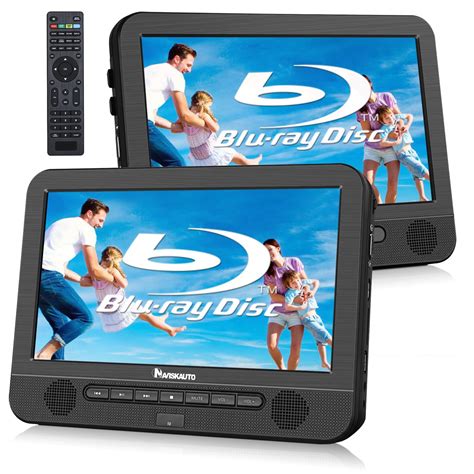 NAVISKAUTO 10.1'' Blu Ray Dual Screen DVD Player Portable with ...