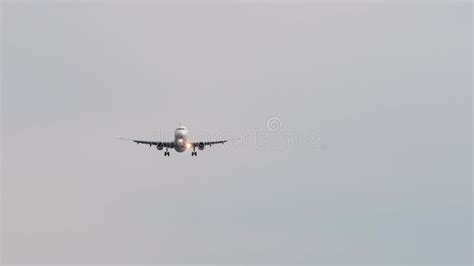 Front View of the Aircraft (Airbus A320) Approaching the Runway Stock ...