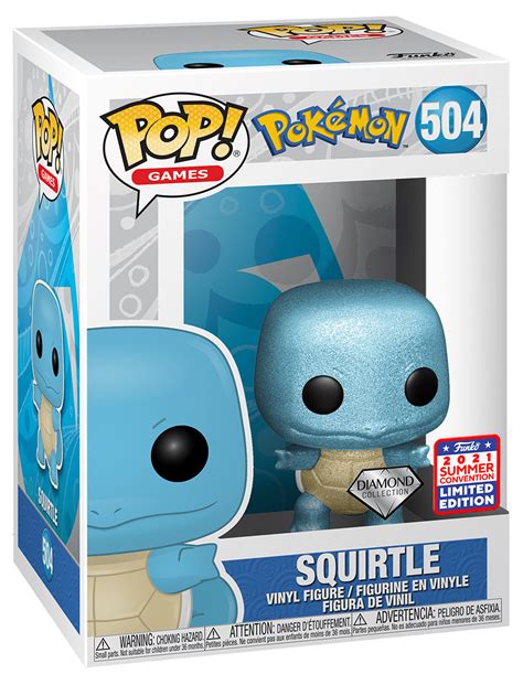 Funko POP! Vinyl Games Pokemon #504 Squirtle (Diamond Glitter Collection) - 2021 FunKon (SDCC ...