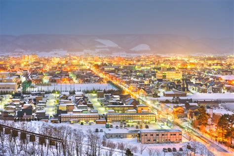 Furano, Hokkaido, Japan Town Skyline in Winter Stock Photo - Image of hokkaido, night: 156916472